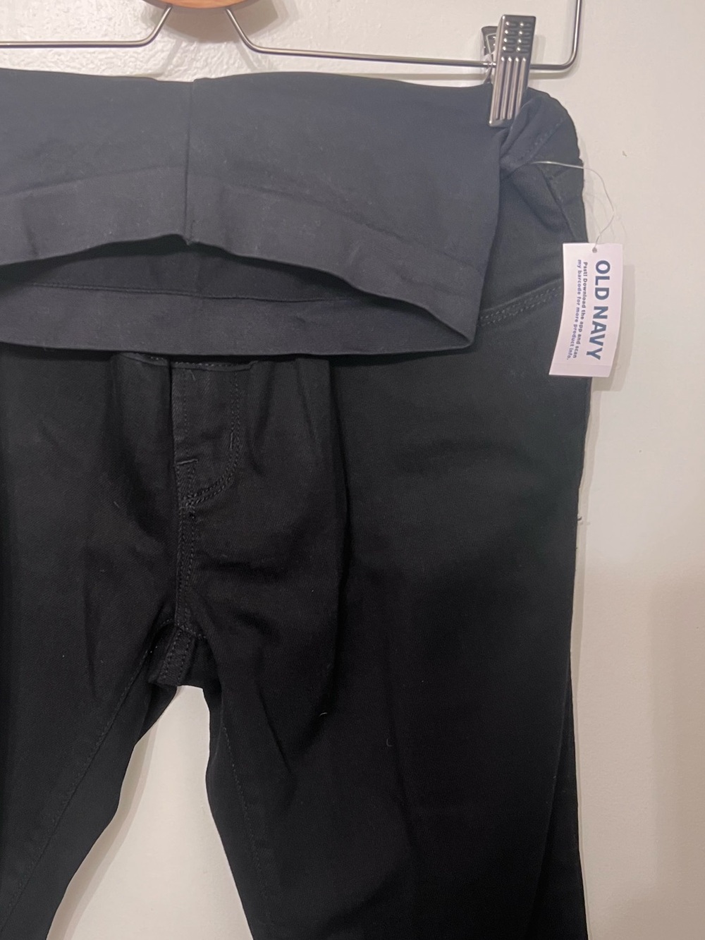 6 tall long Old Navy Black pregnancy panel  Maternity jeans pants wow straight